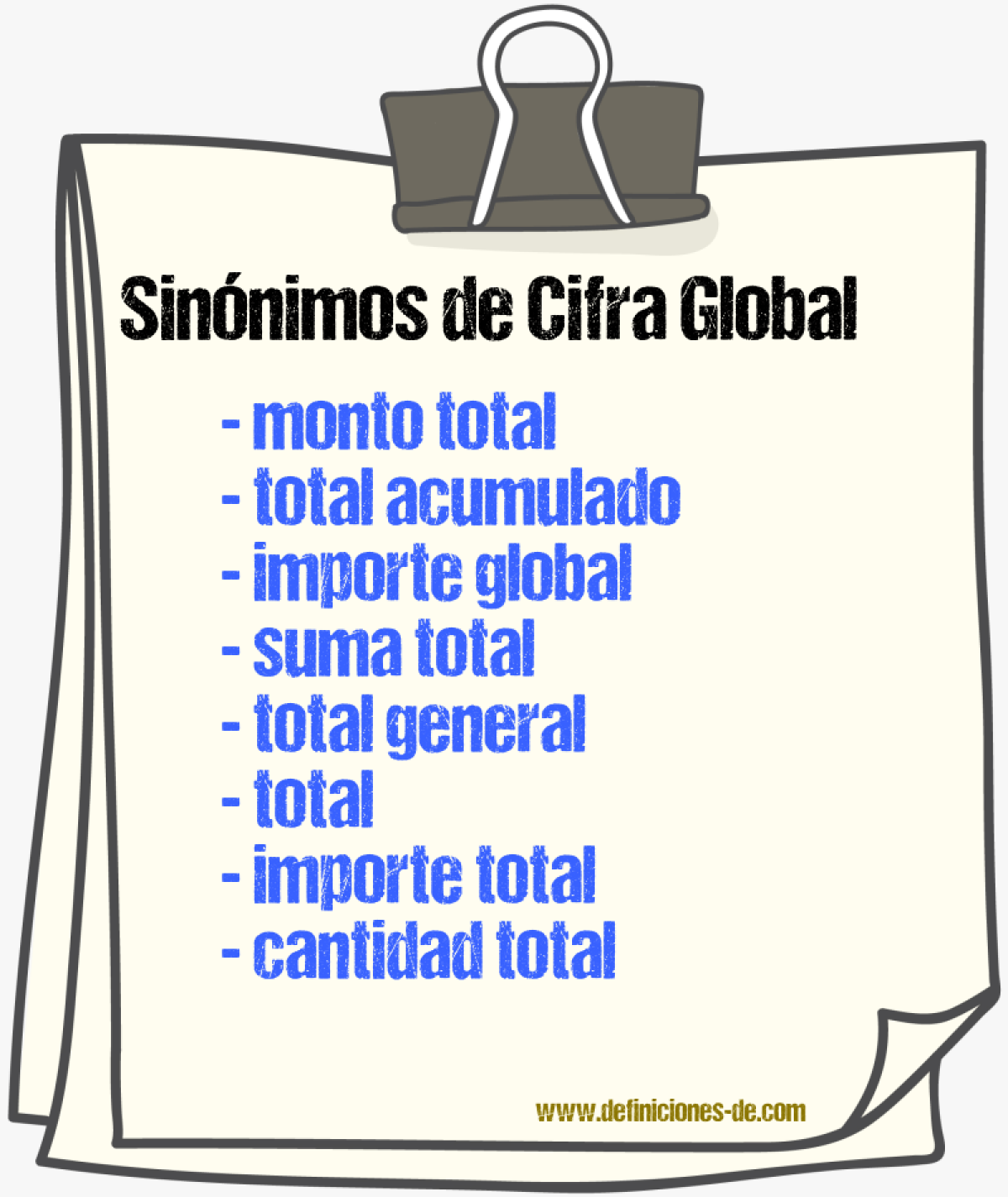 Sinónimos de cifra global