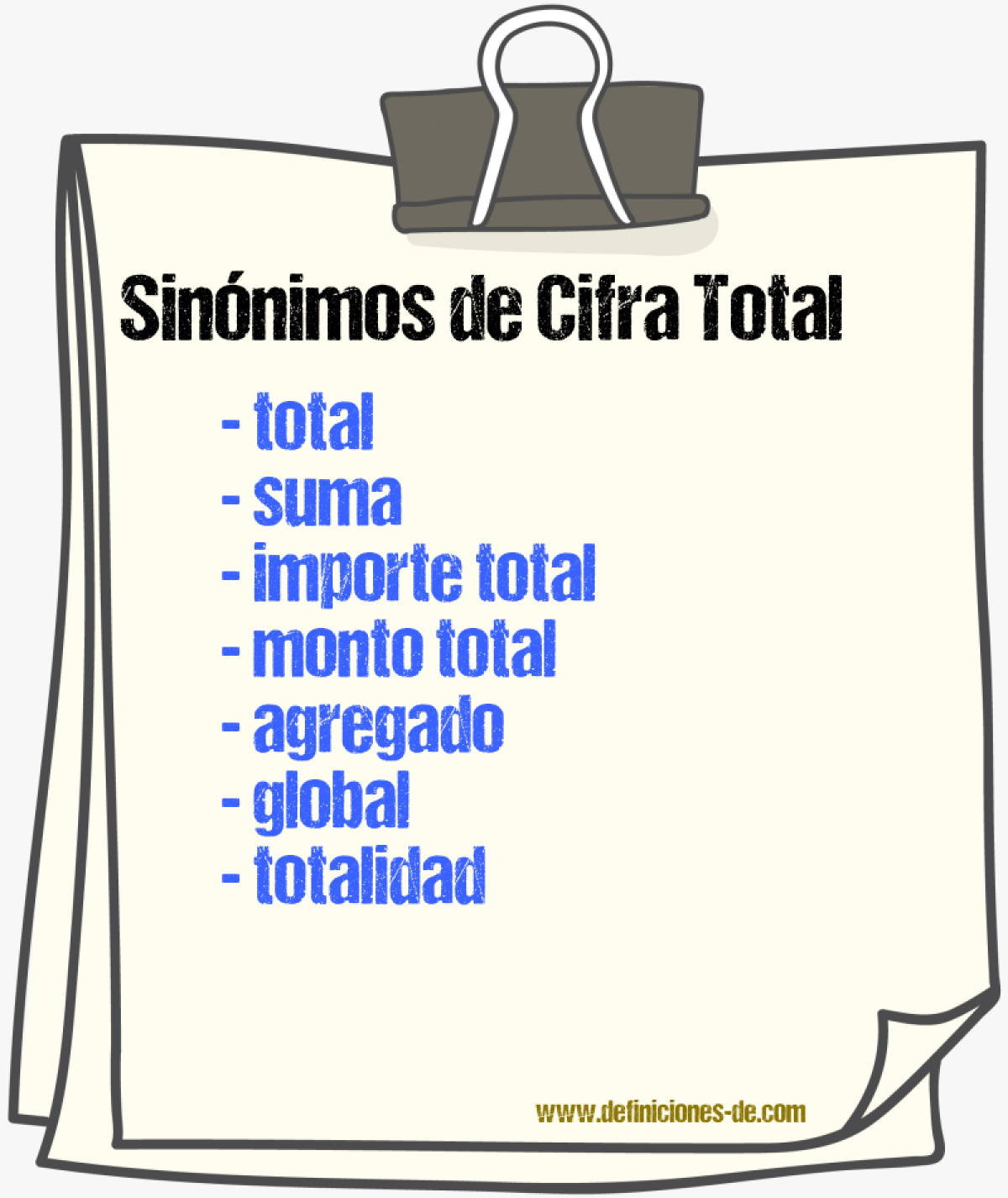 Sinónimos de cifra total