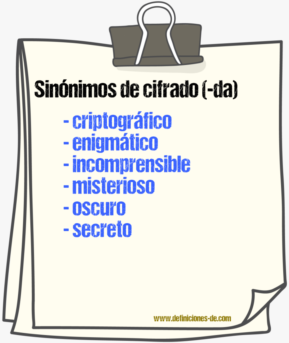 Sinnimos de cifrado