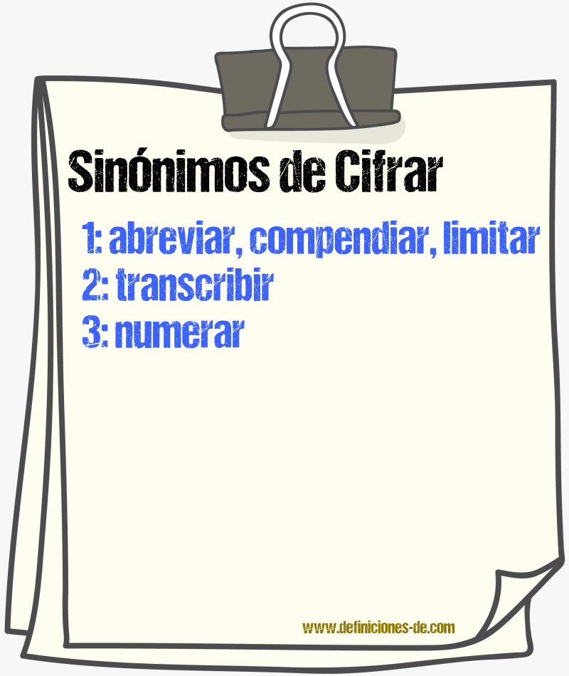 Sinnimos de cifrar