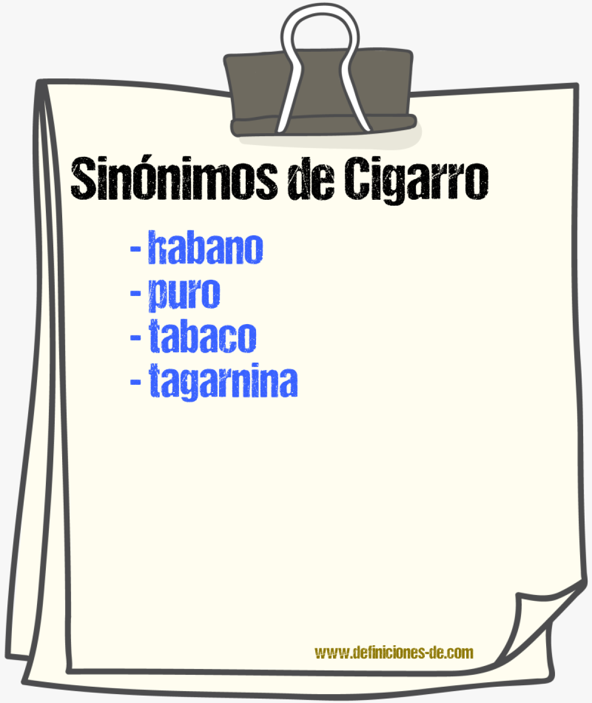 Sinónimos de cigarro