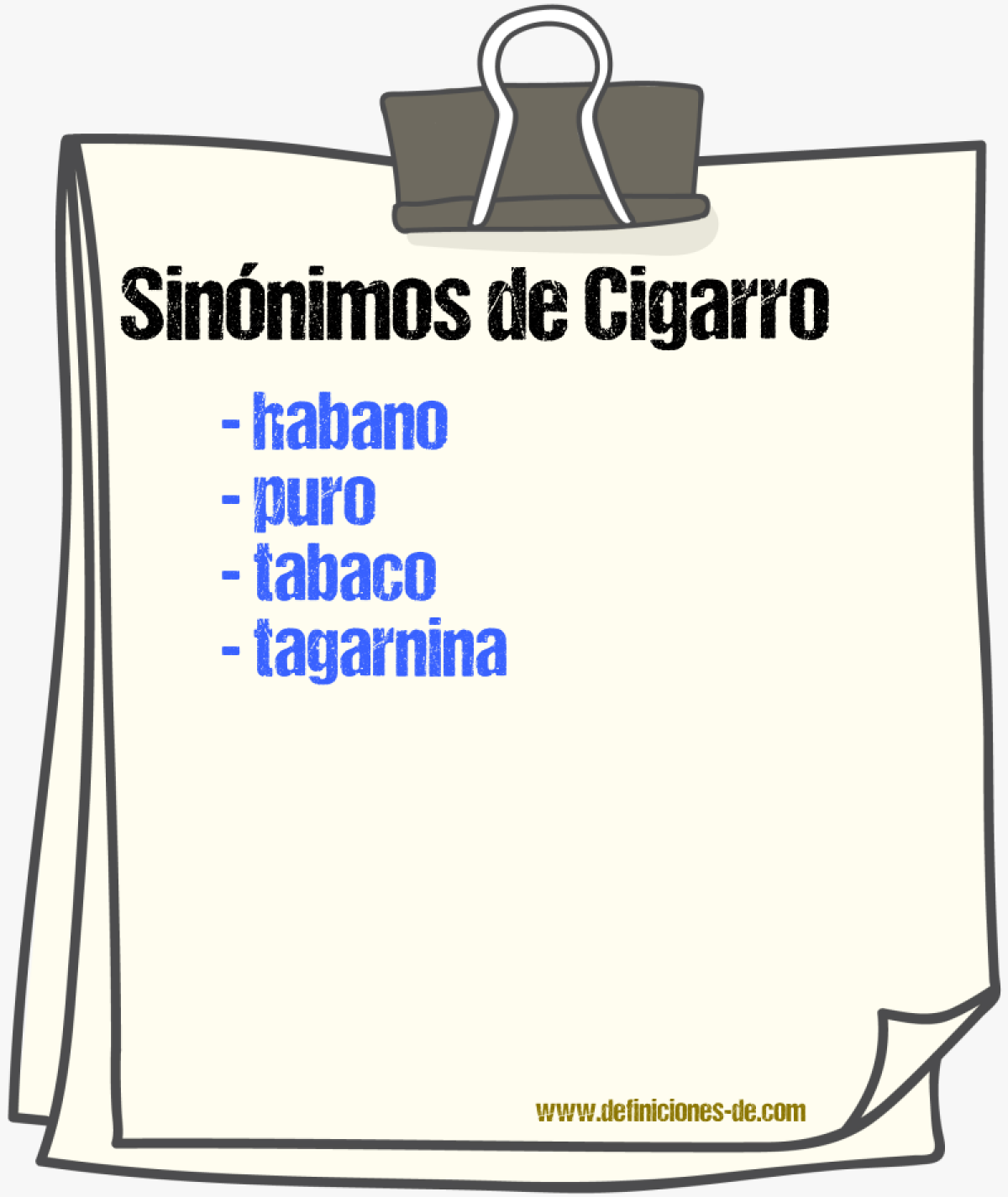 Sinnimos de cigarro