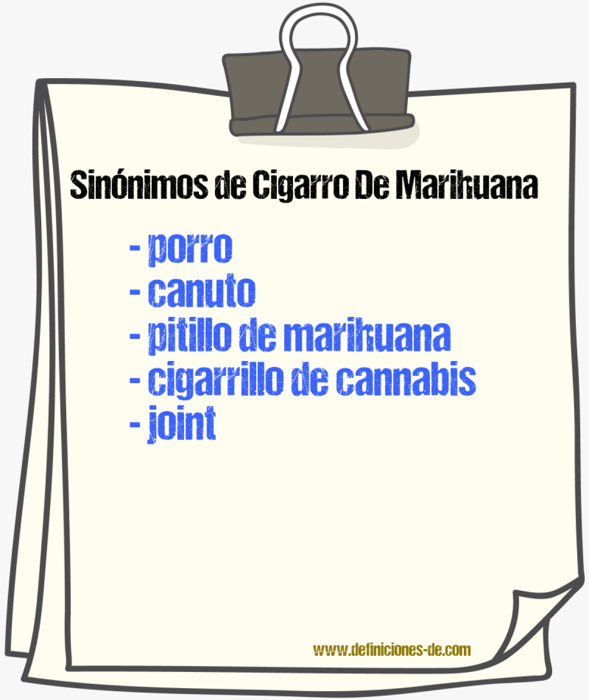 Sinónimos de cigarro de marihuana