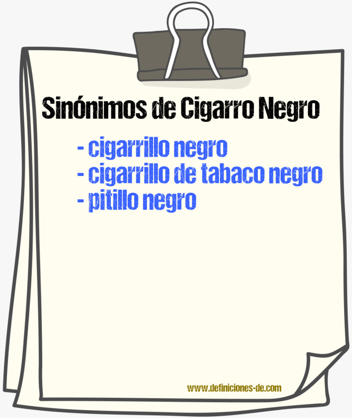 Sinónimos de cigarro negro