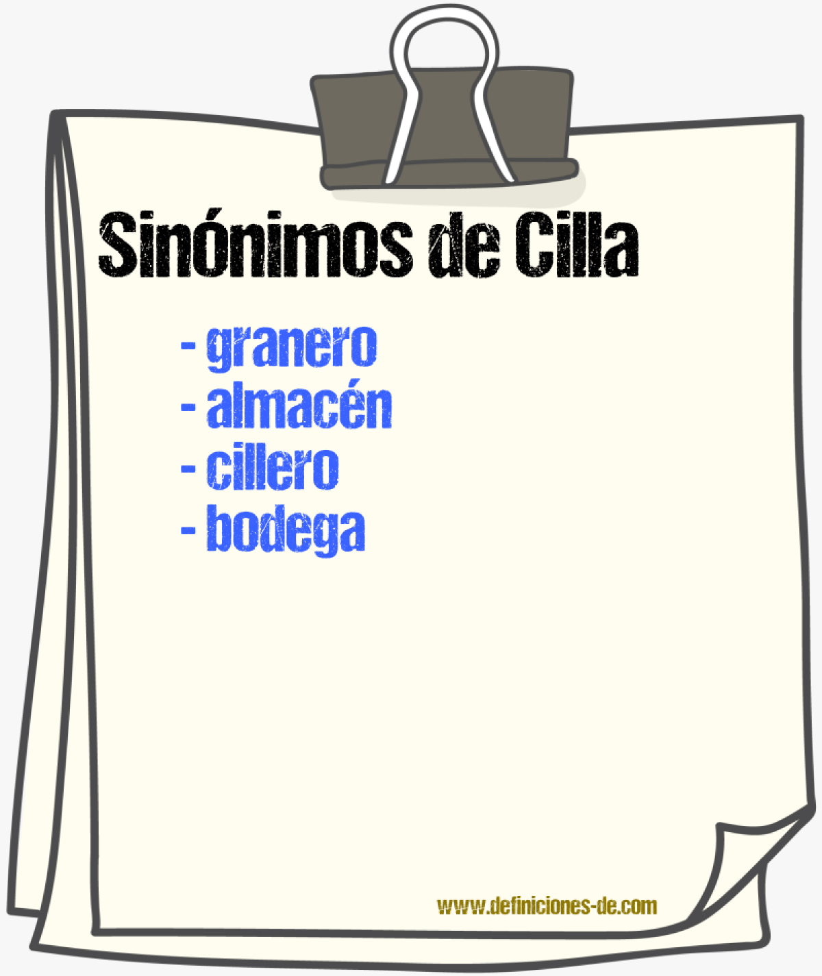 Sinnimos de cilla