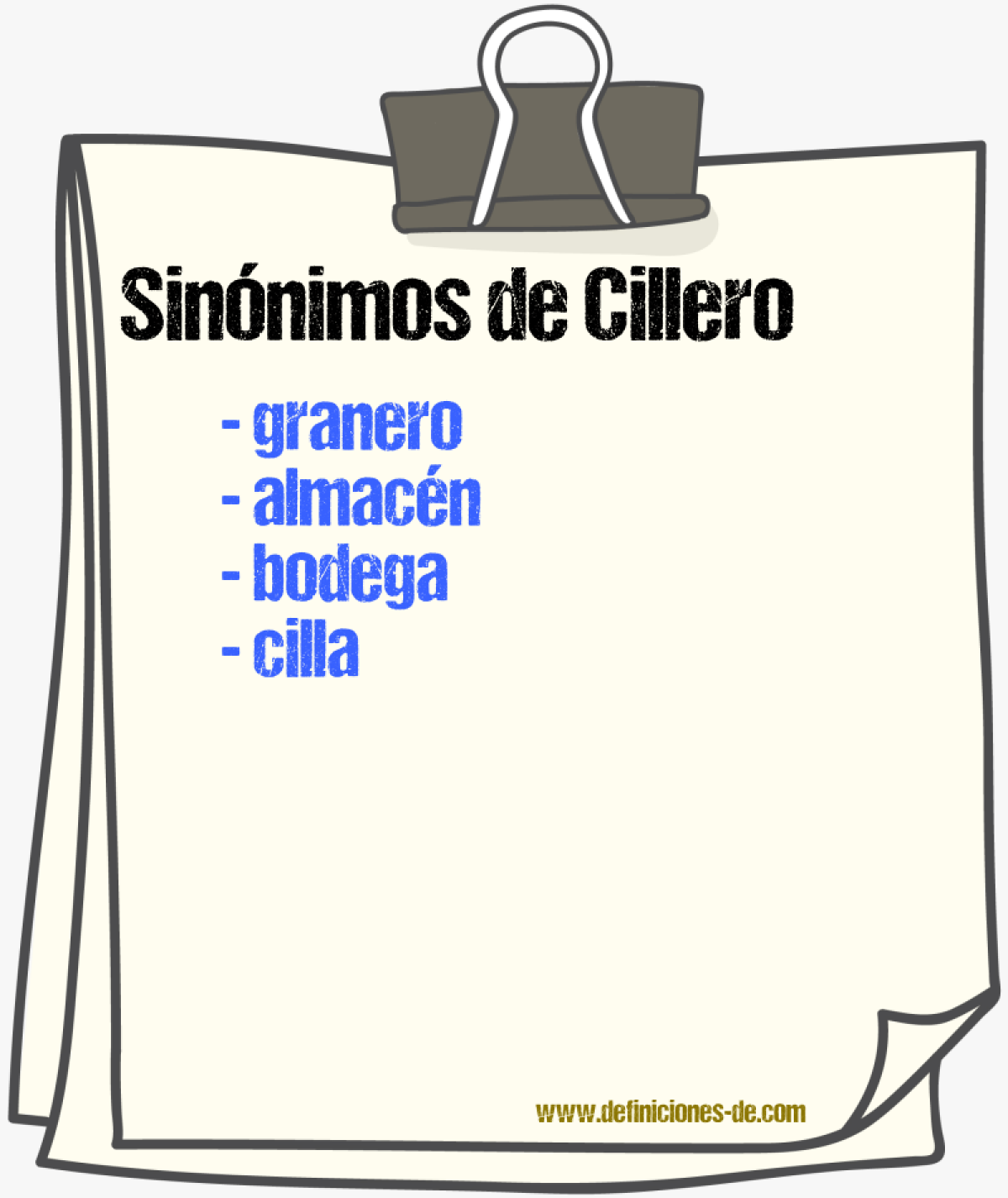 Sinnimos de cillero