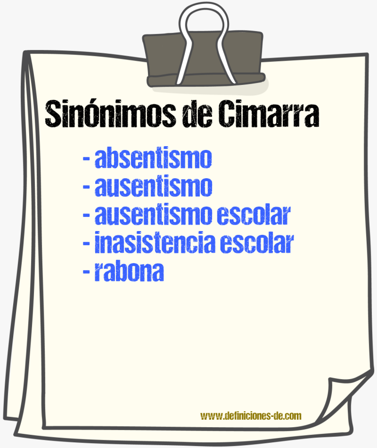 Sinnimos de cimarra