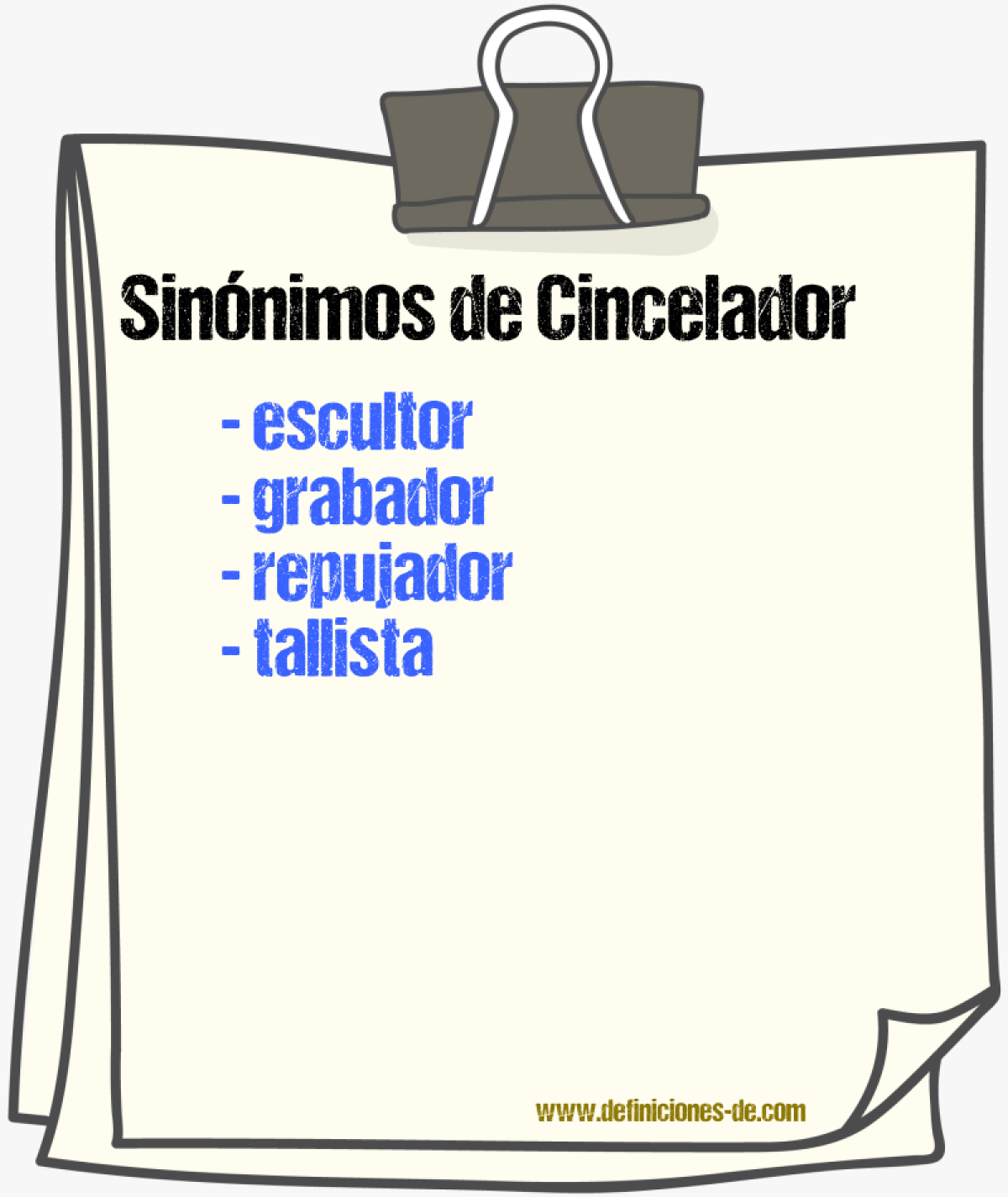 Sinnimos de cincelador