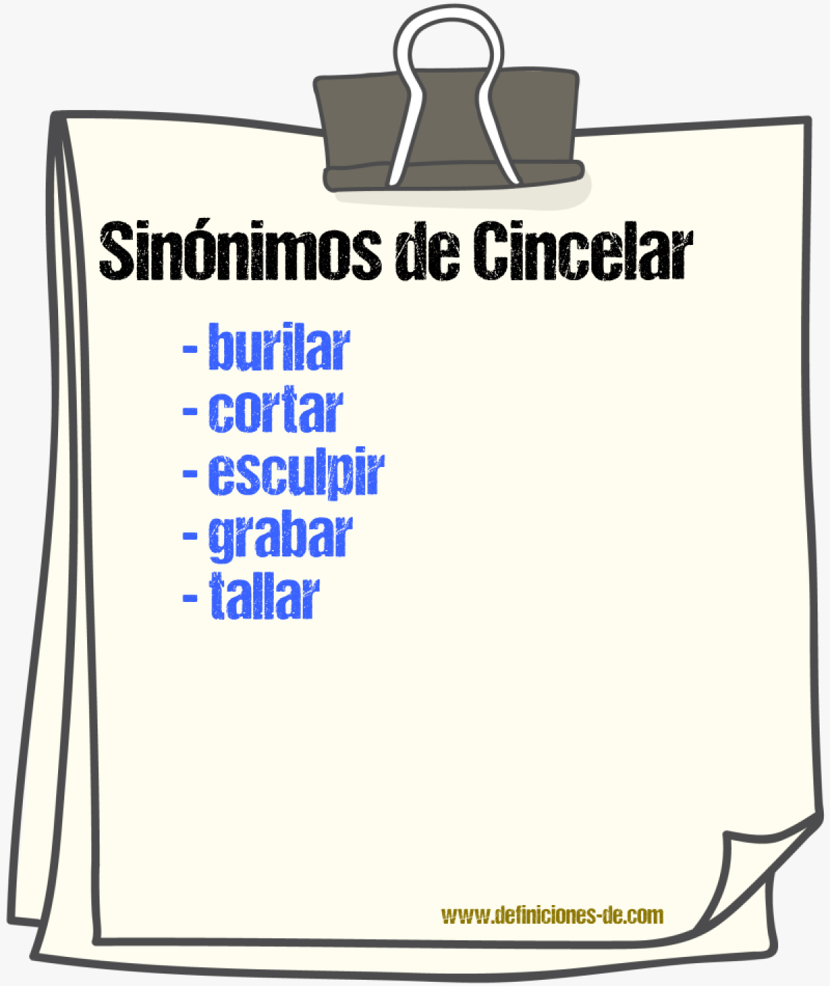 Sinnimos de cincelar