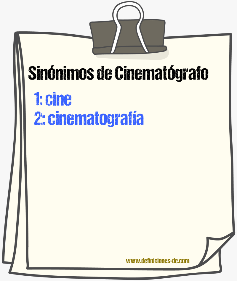 Sinnimos de cinematgrafo