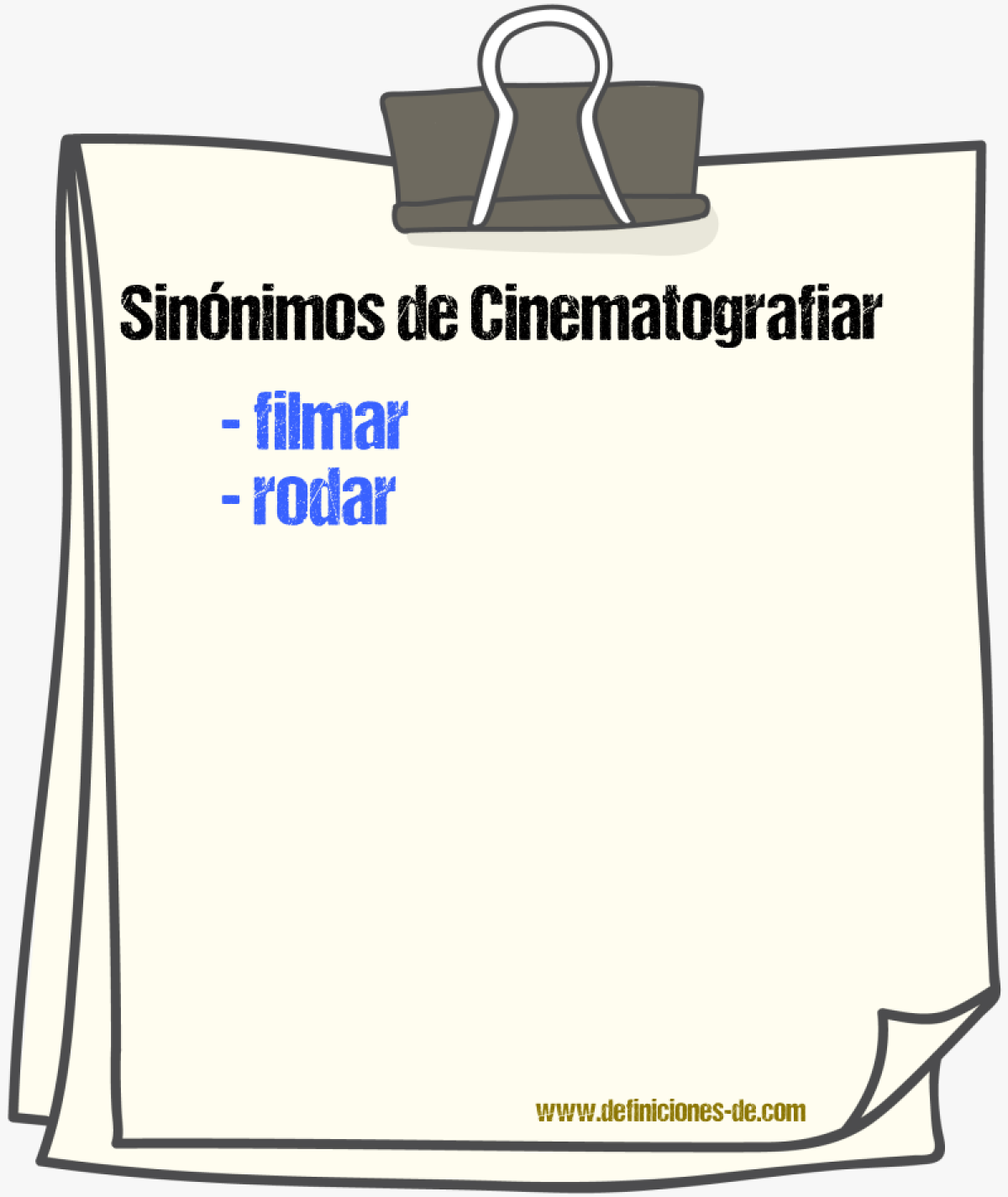 Sinnimos de cinematografiar