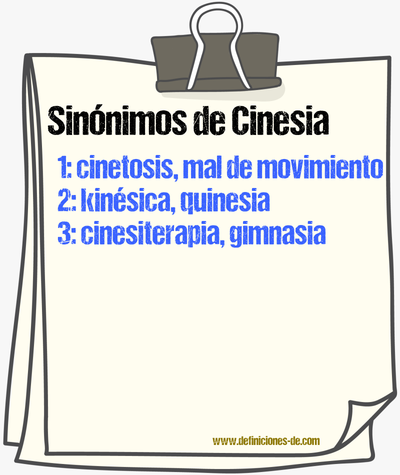 Sinnimos de cinesia