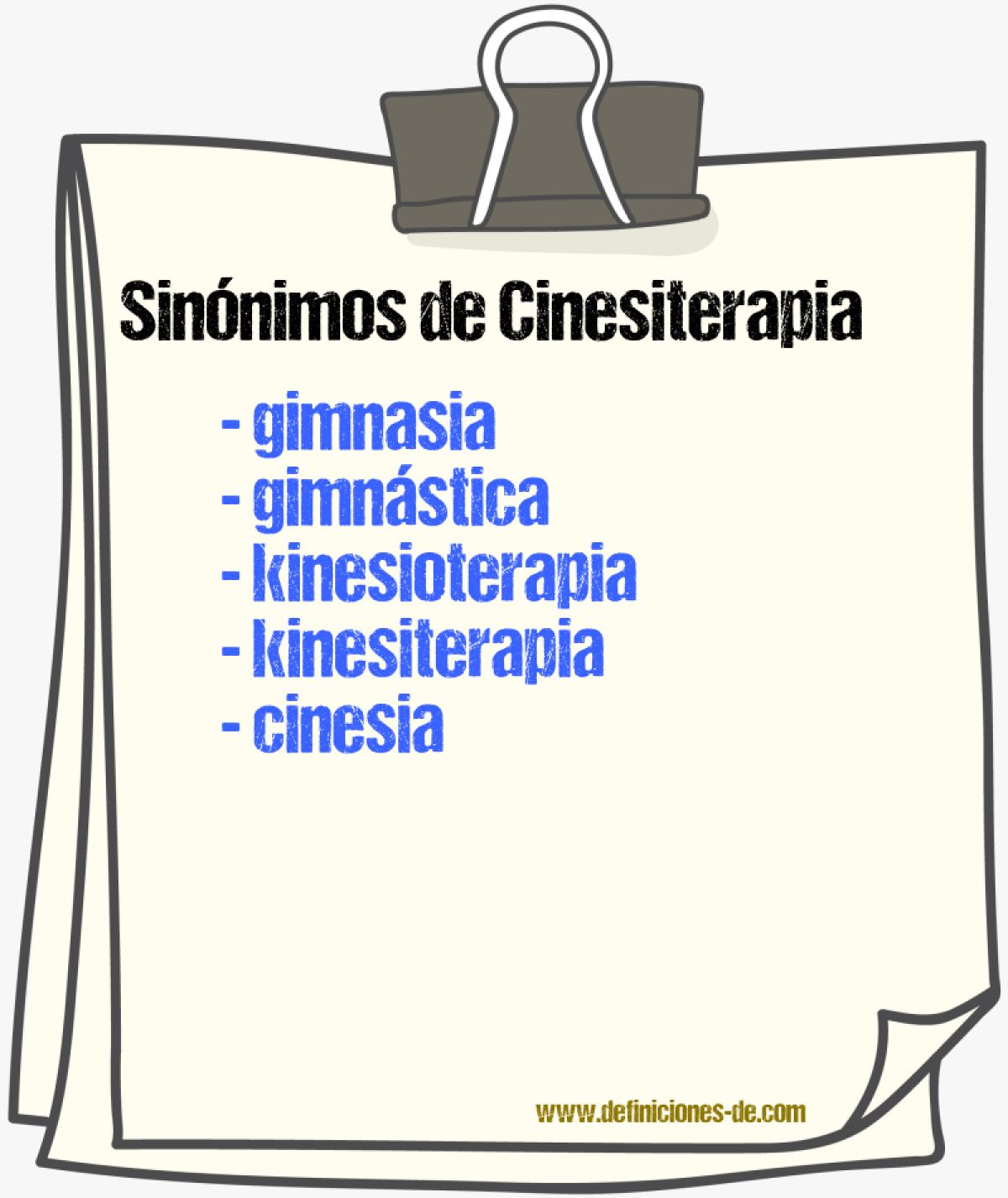 Sinnimos de cinesiterapia