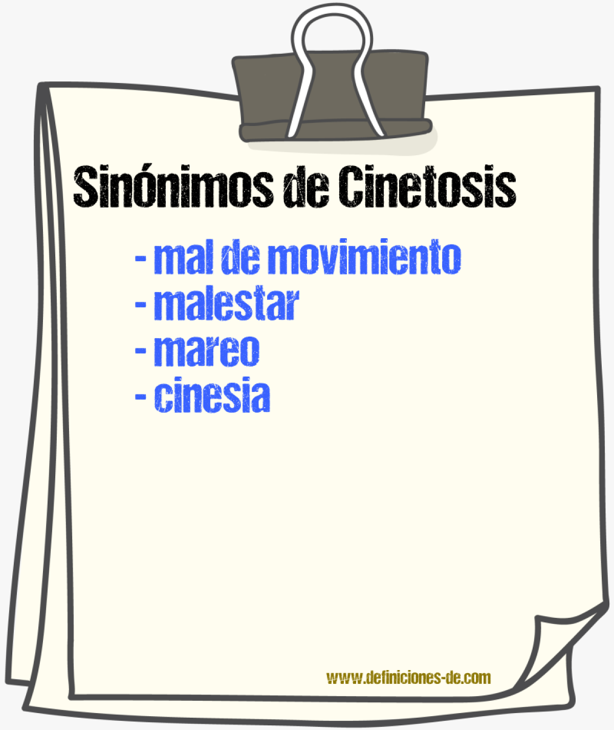 Sinnimos de cinetosis