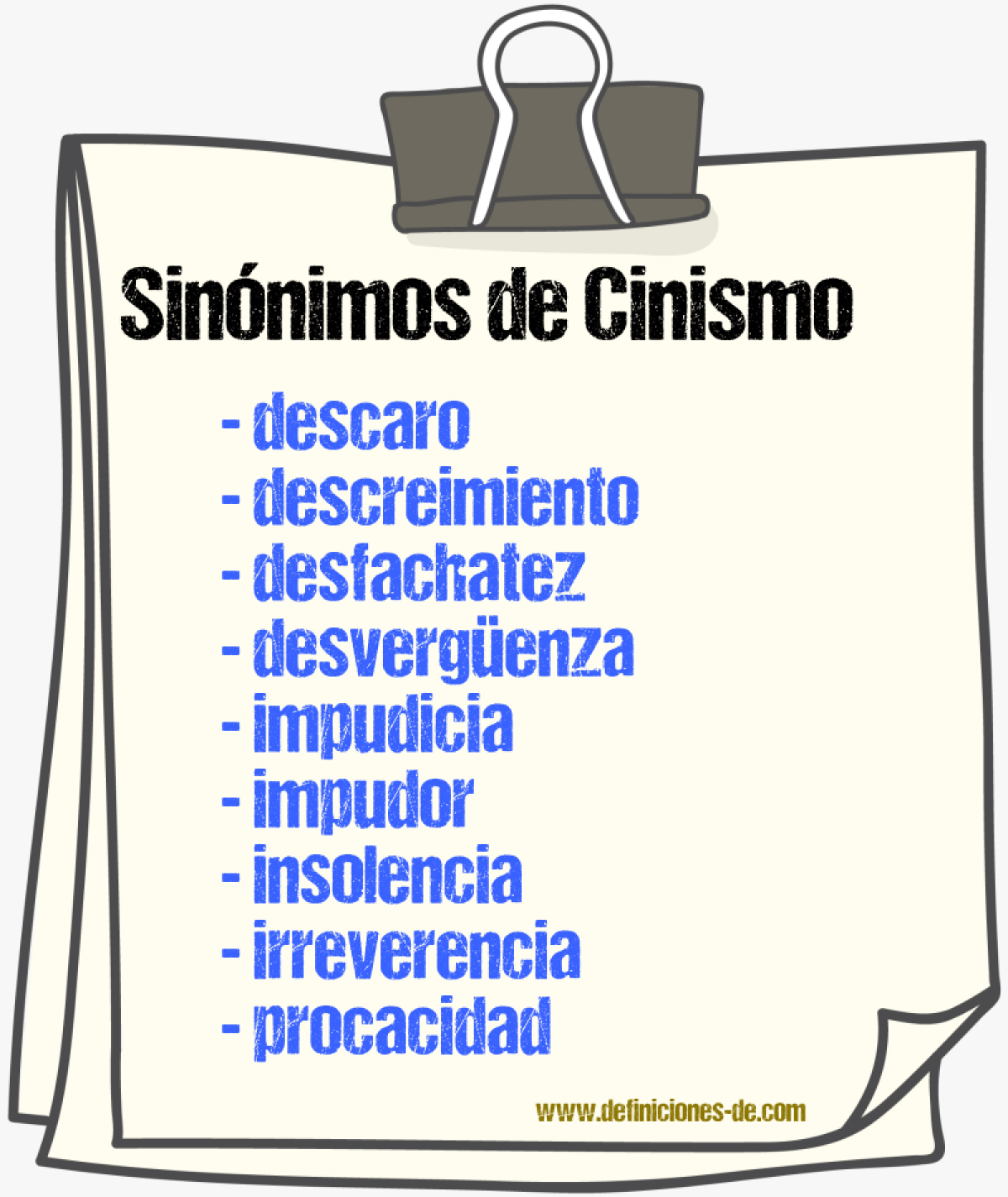 Sinnimos de cinismo