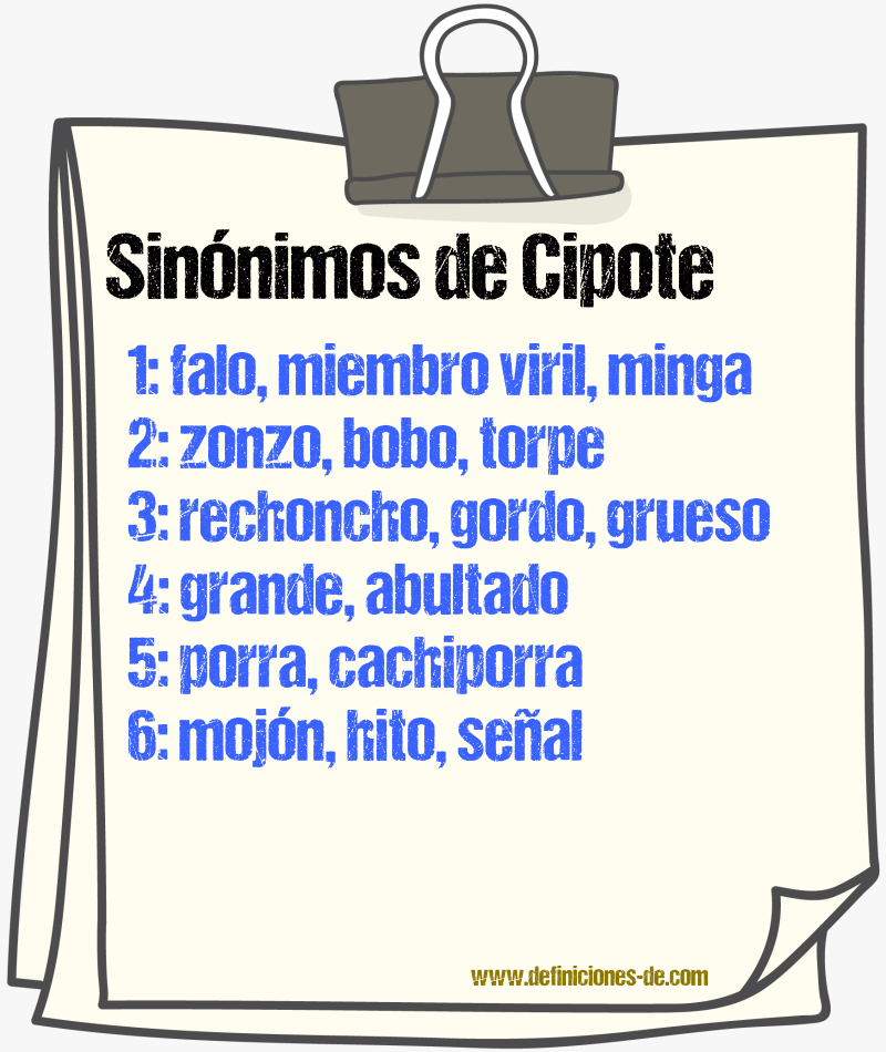 Sinnimos de cipote