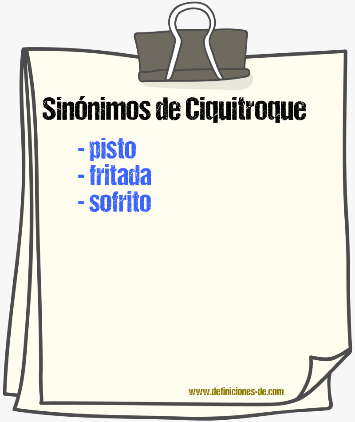 Sinnimos de ciquitroque