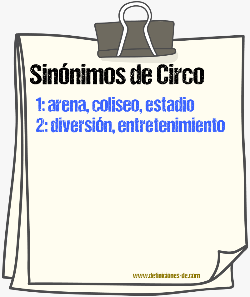 Sinnimos de circo