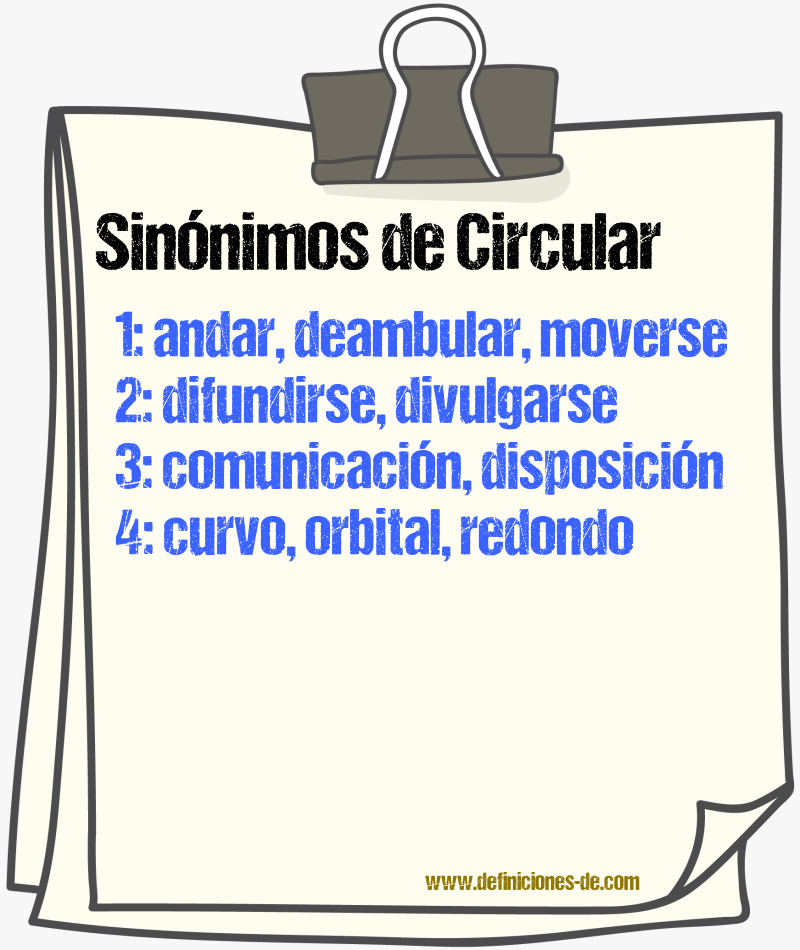 Sinónimos de circular
