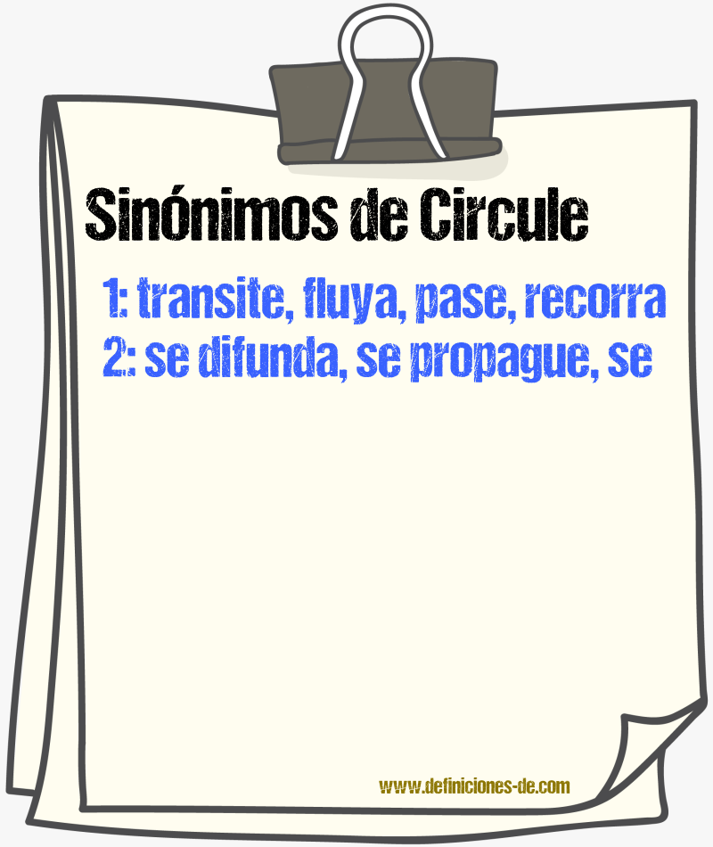 Sinónimos de circule
