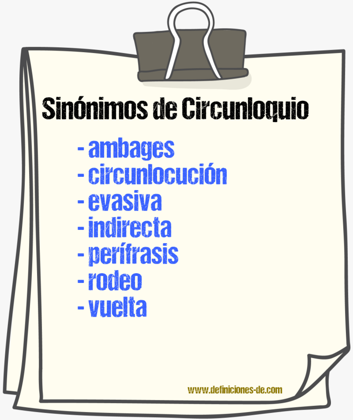 Sinónimos de circunloquio