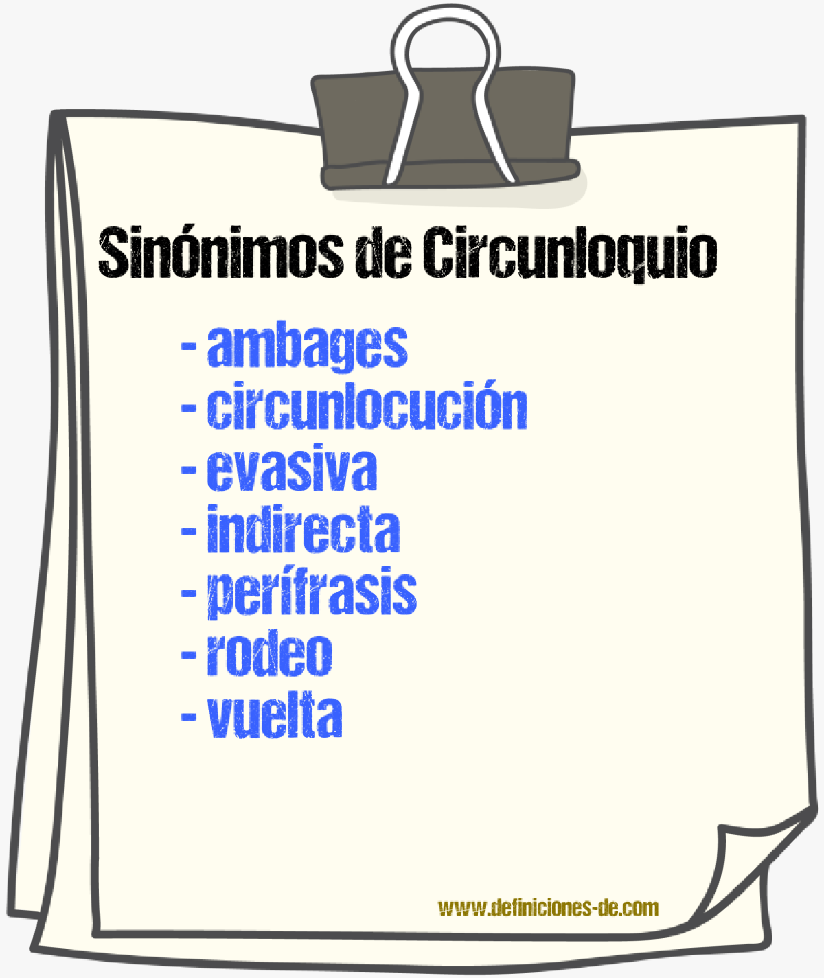 Sinnimos de circunloquio