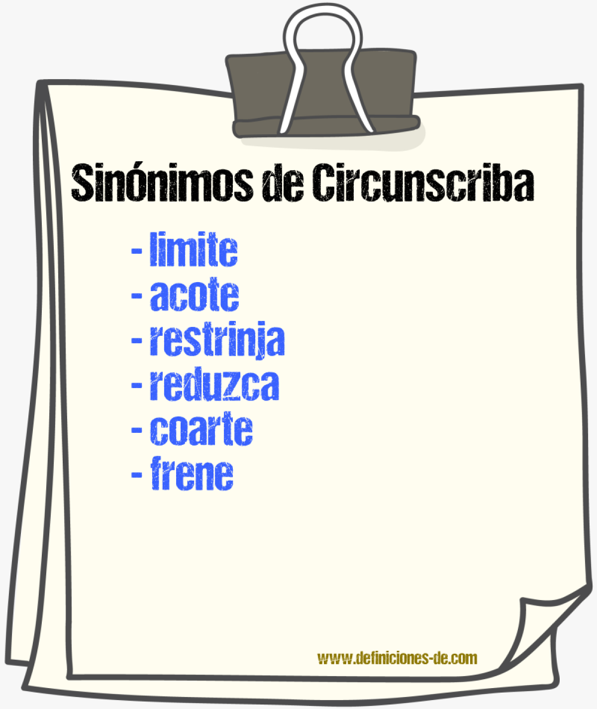 Sinónimos de circunscriba