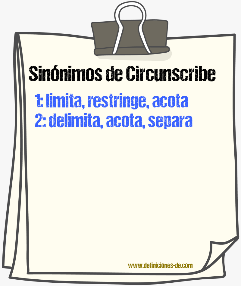 Sinónimos de circunscribe
