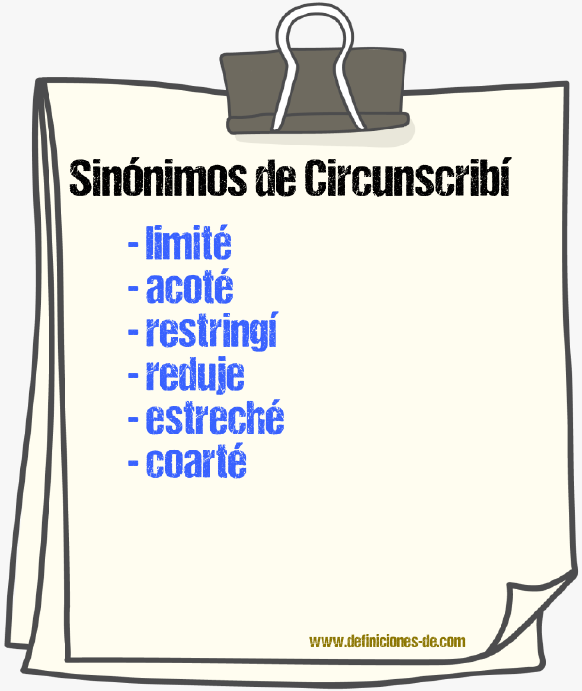 Sinónimos de circunscribí
