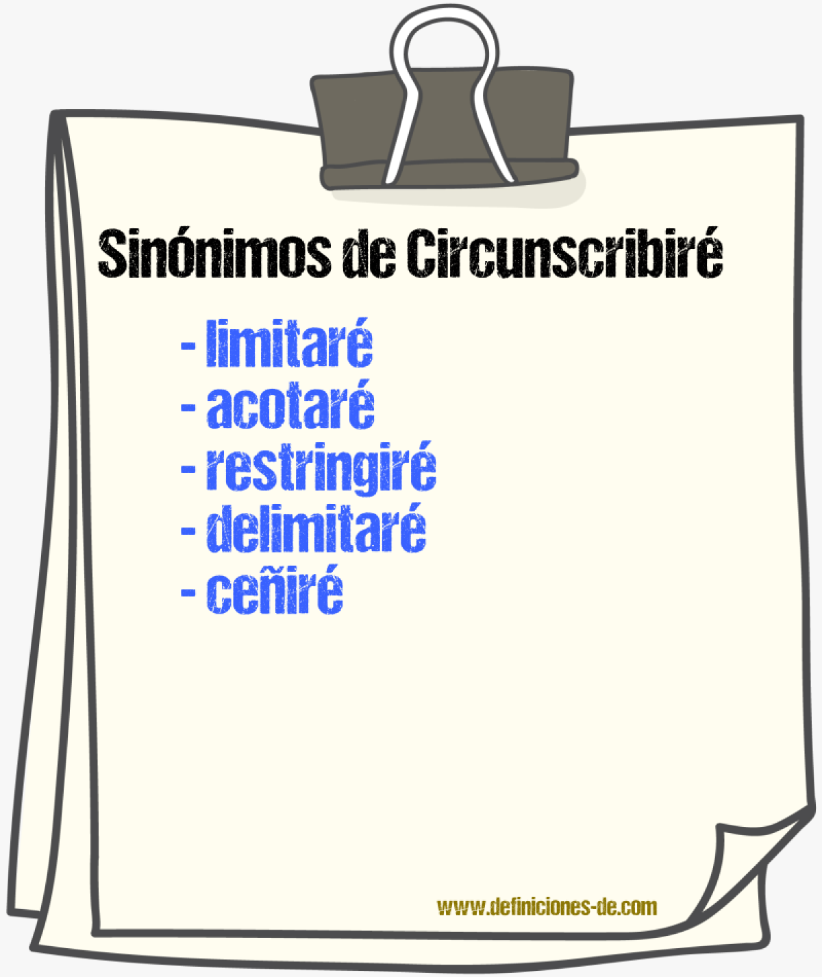 Sinónimos de circunscribiré