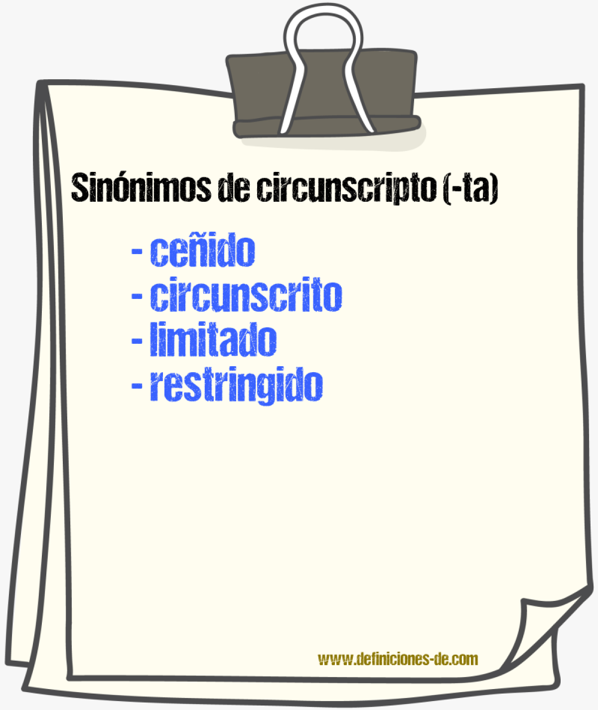 Sinnimos de circunscripto