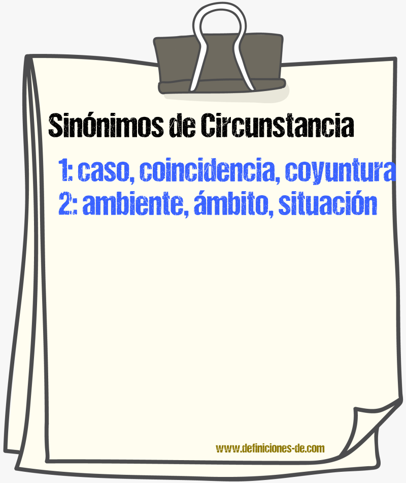 Sinnimos de circunstancia