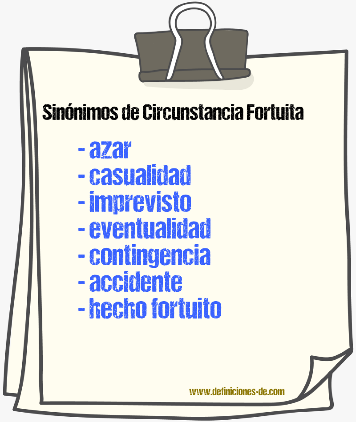 Sinónimos de circunstancia fortuita