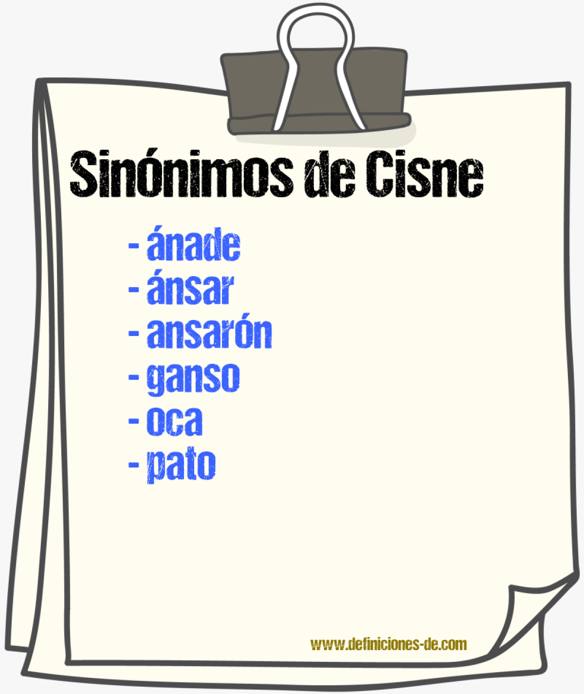 Sinnimos de cisne