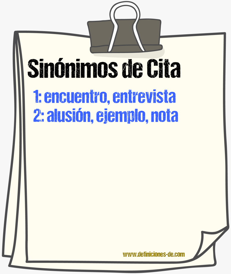 Sinnimos de cita