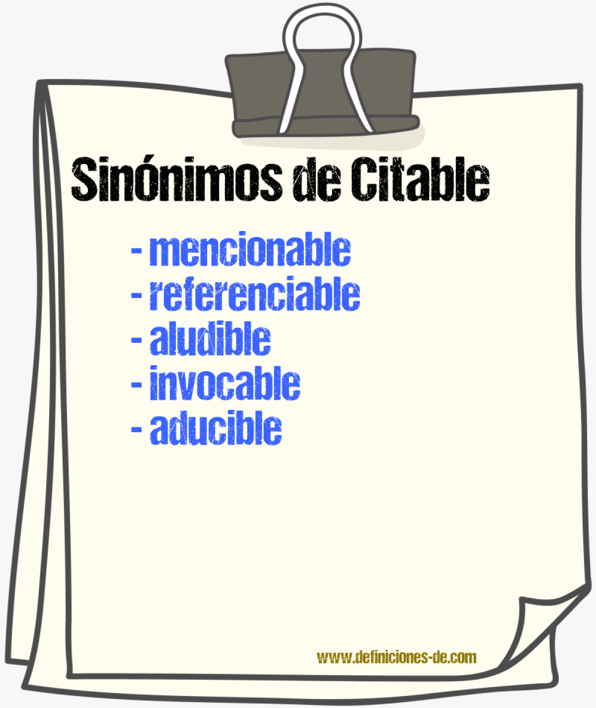Sinónimos de citable