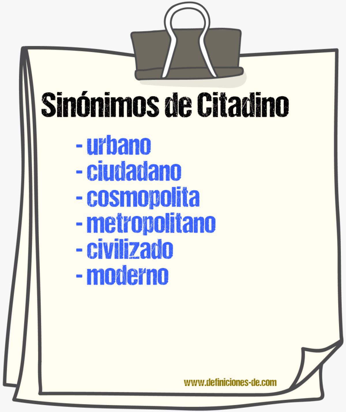 Sinnimos de citadino