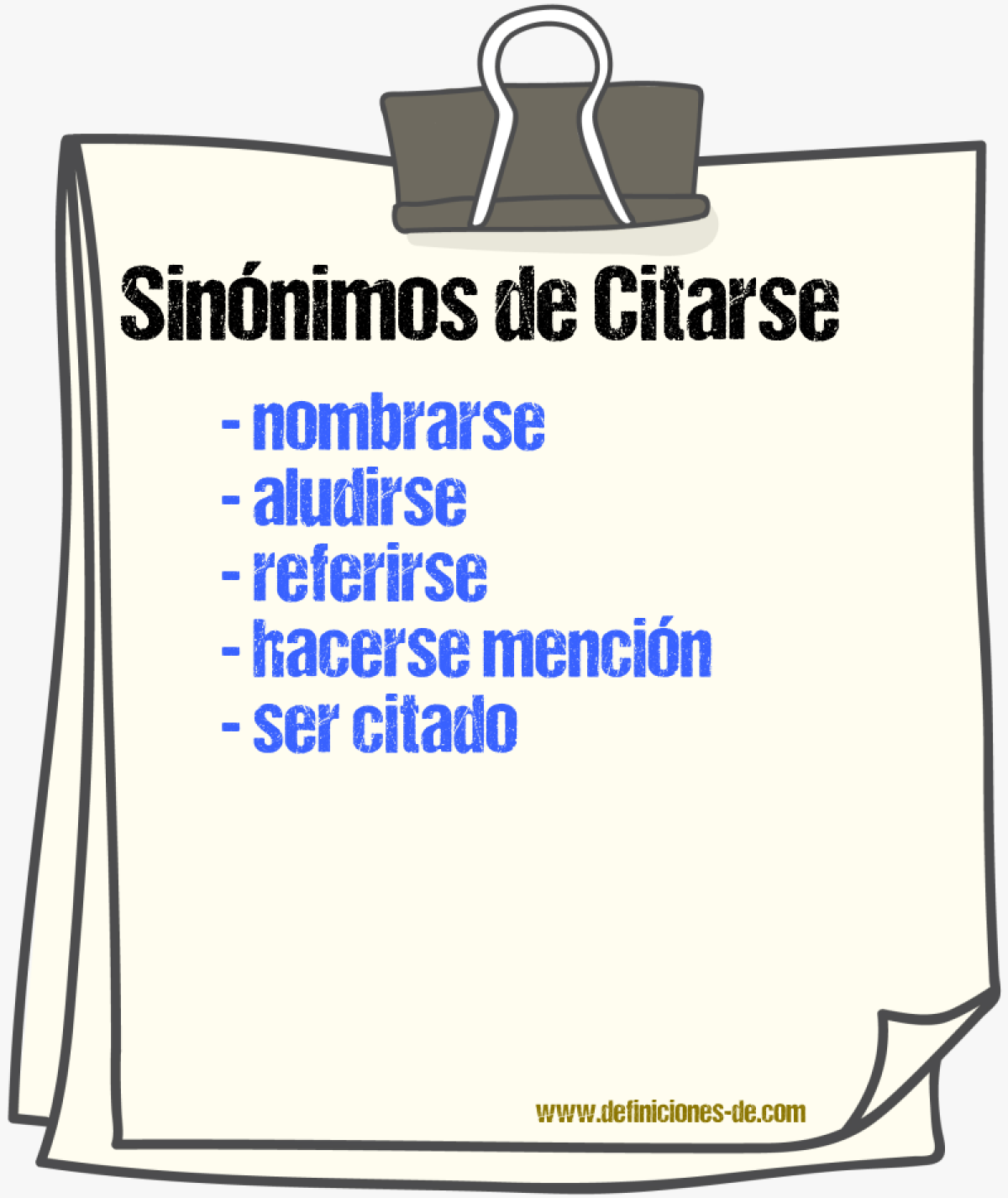 Sinónimos de citarse