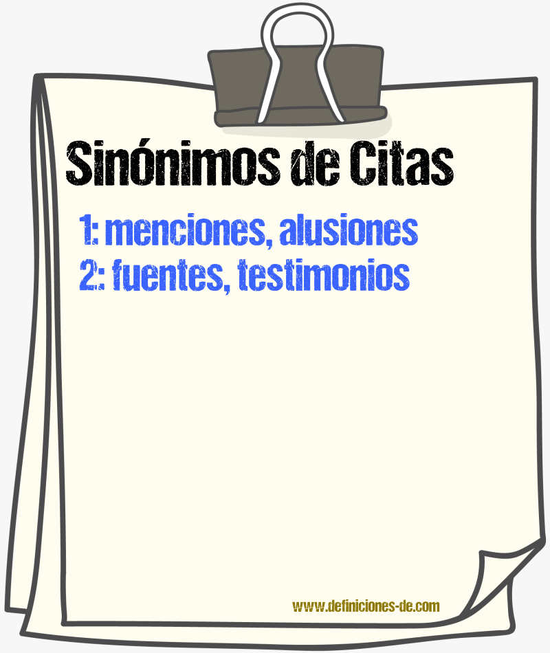 Sinónimos de citas