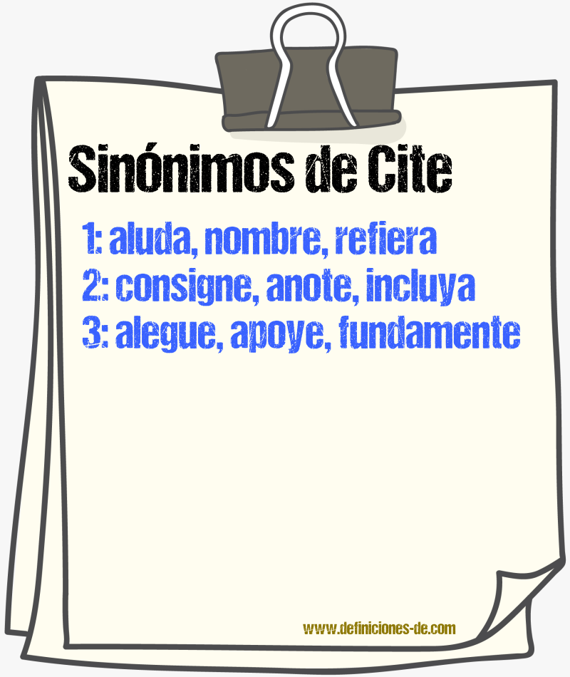 Sinónimos de cite
