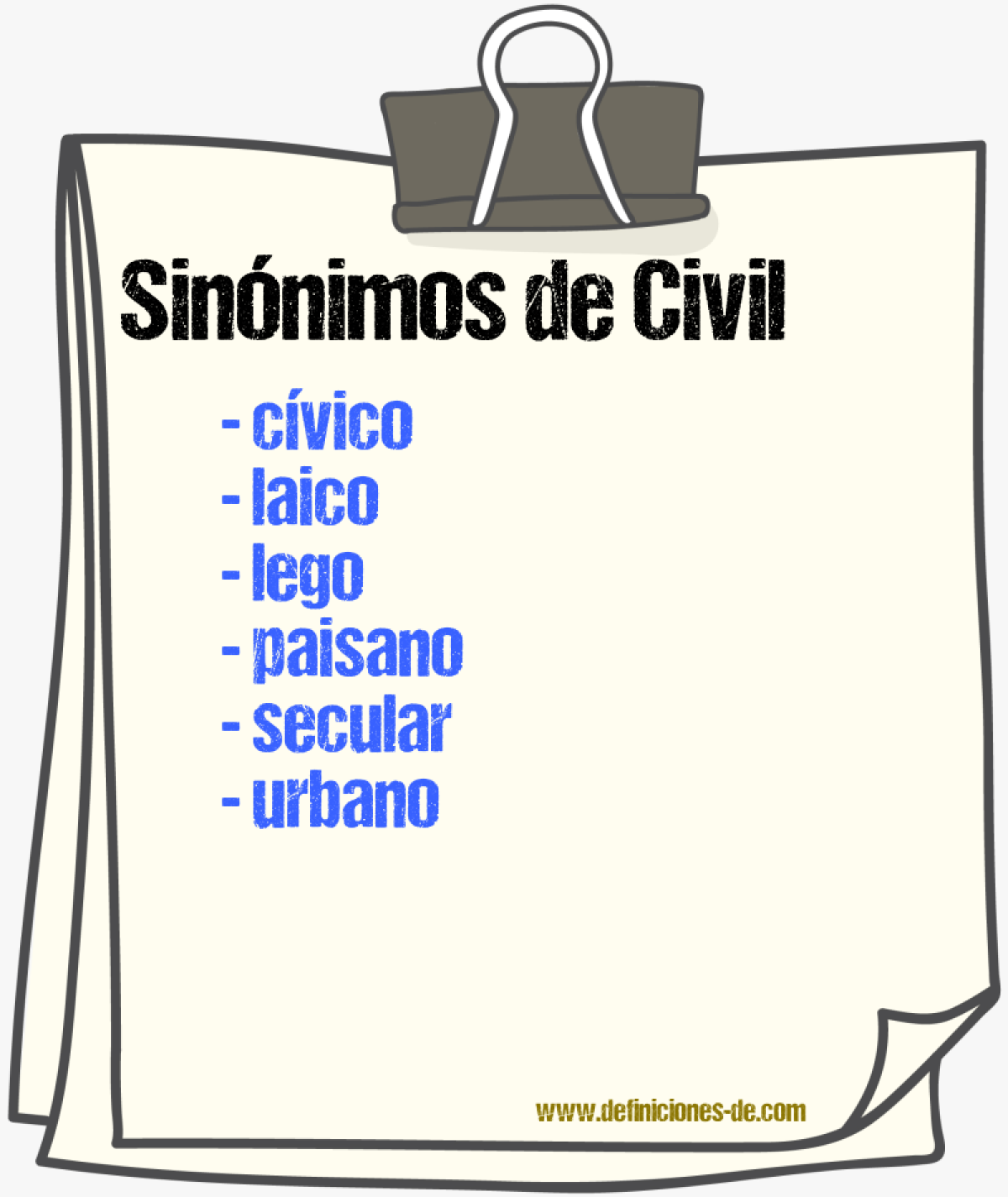 Sinónimos de civil