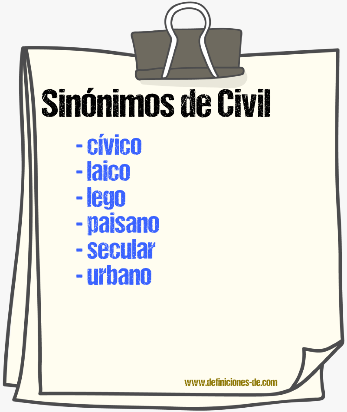 Sinnimos de civil