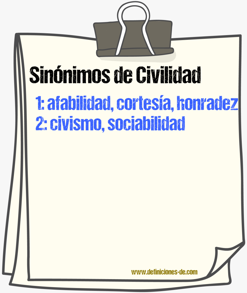 Sinnimos de civilidad