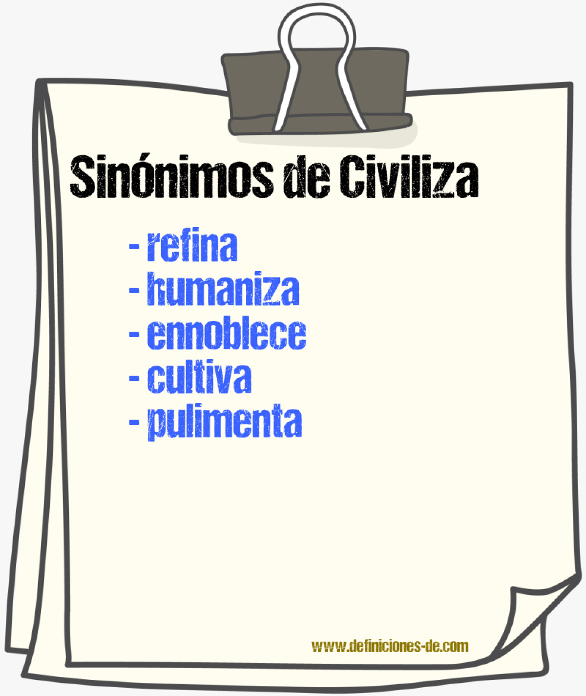 Sinónimos de civiliza