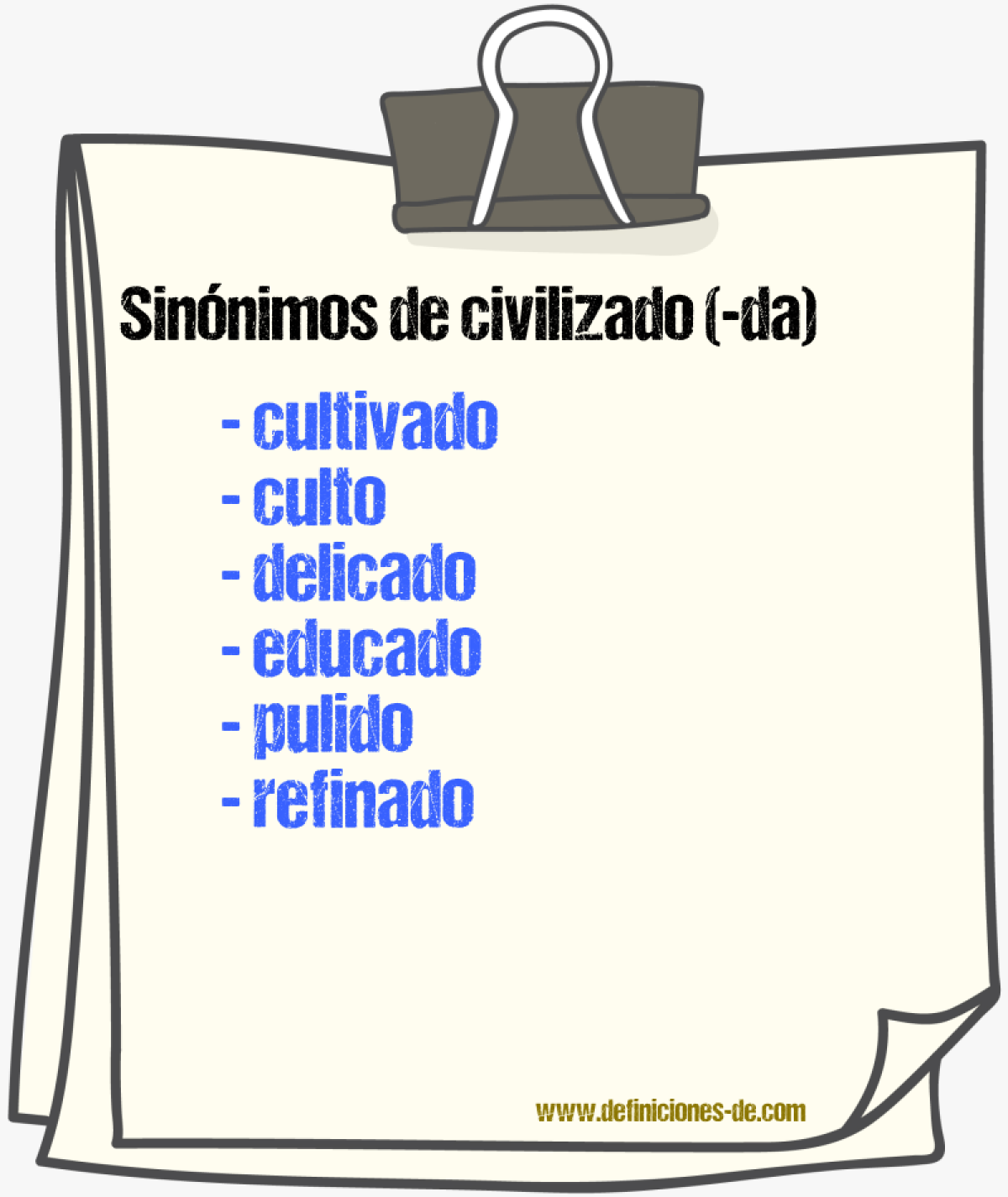 Sinnimos de civilizado