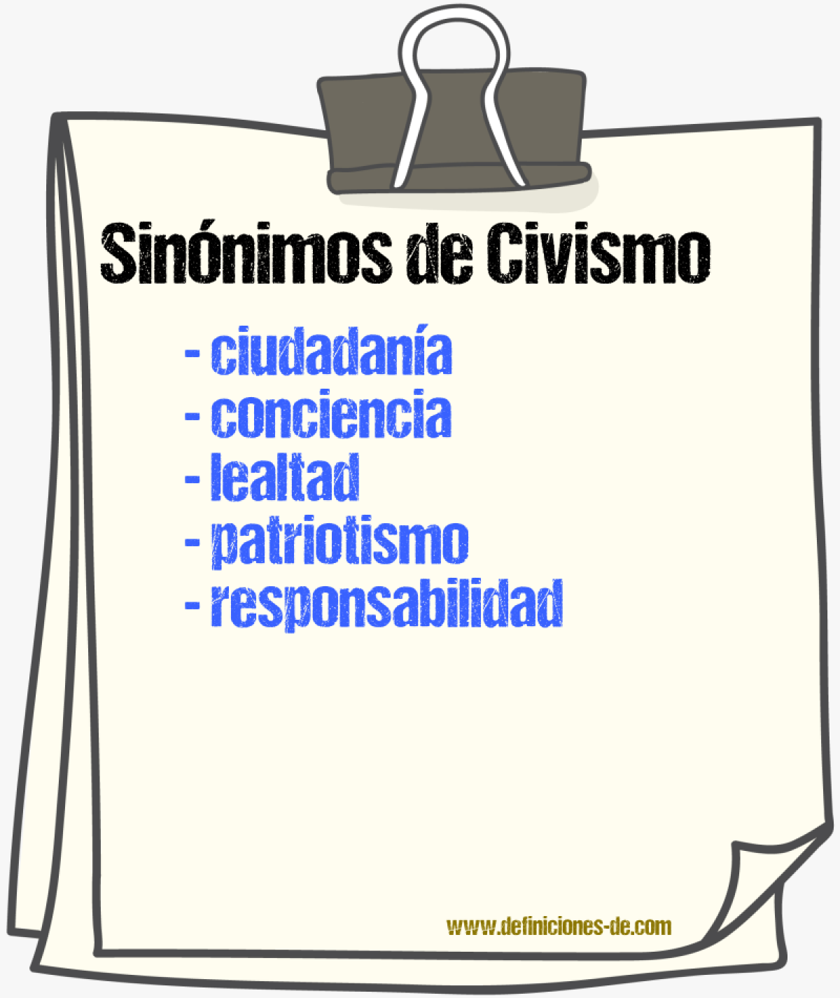 Sinnimos de civismo