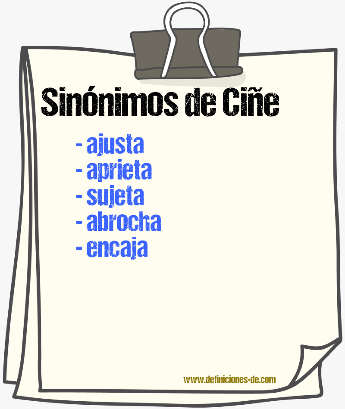Sinónimos de ciñe