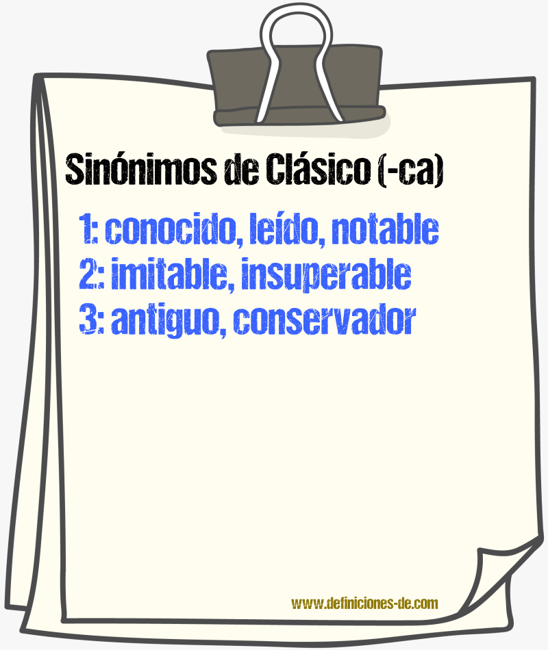 Sinnimos de clsico