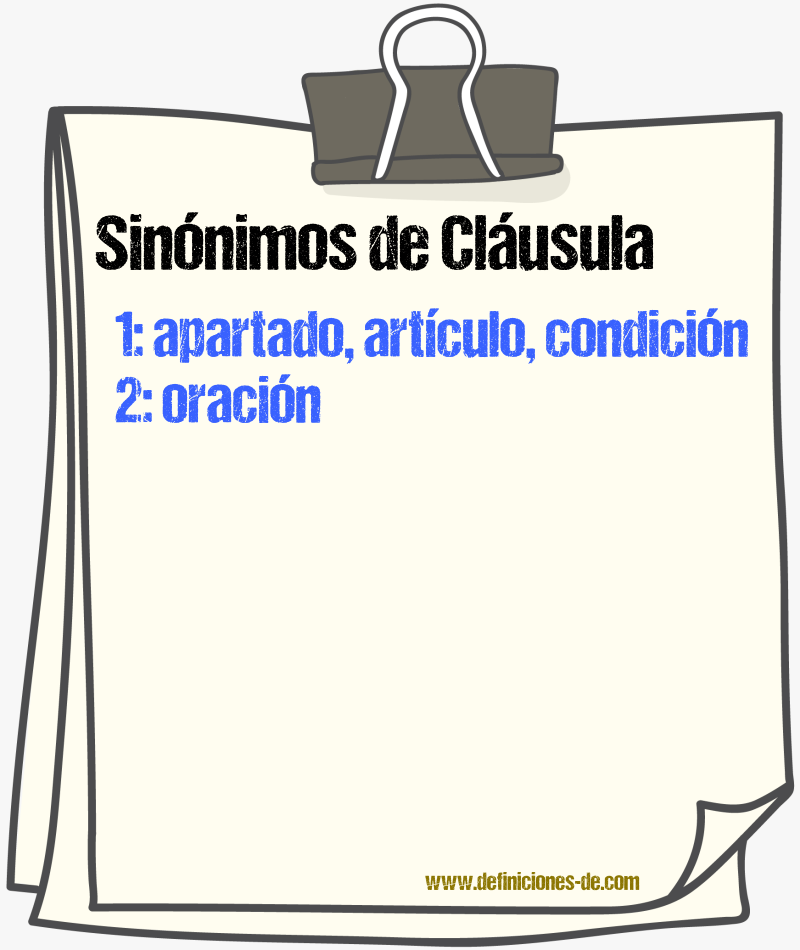 Sinnimos de clusula