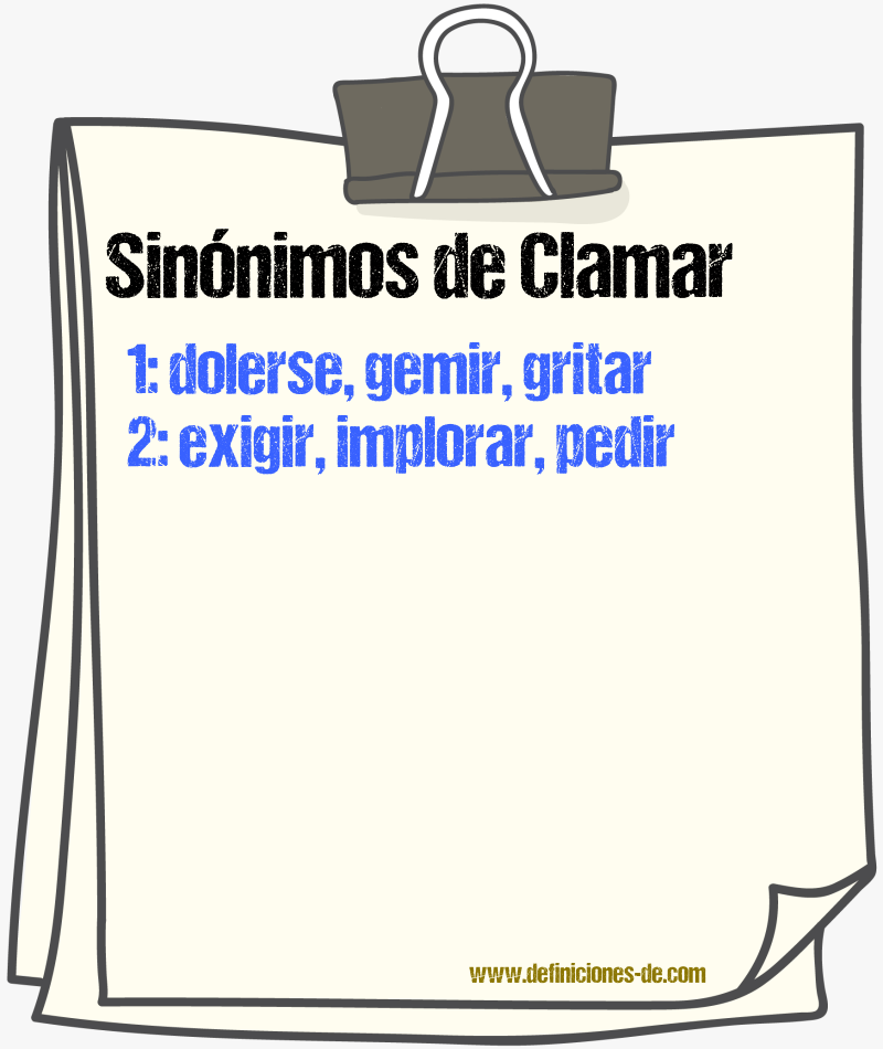 Sinnimos de clamar